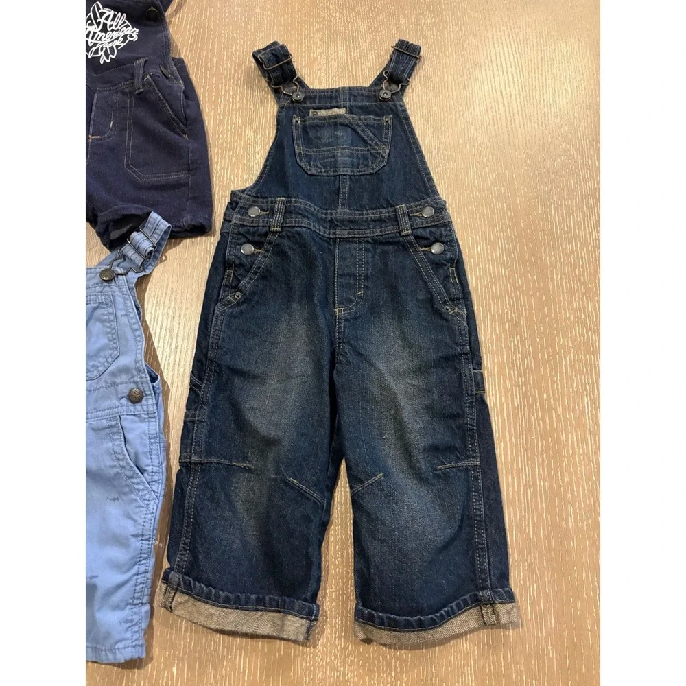 OshKosh B'gosh Genuine Kids Denim Overalls Toddler 18M Carpenter EUC